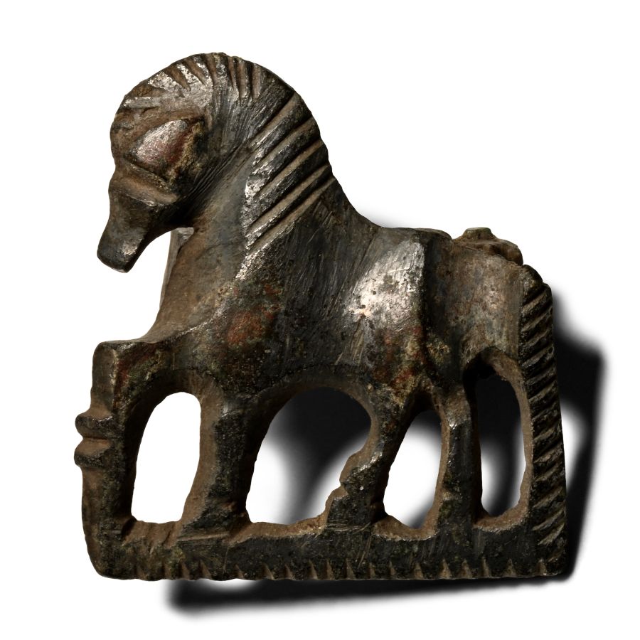 Roman Bronze Horse Plate Brooch