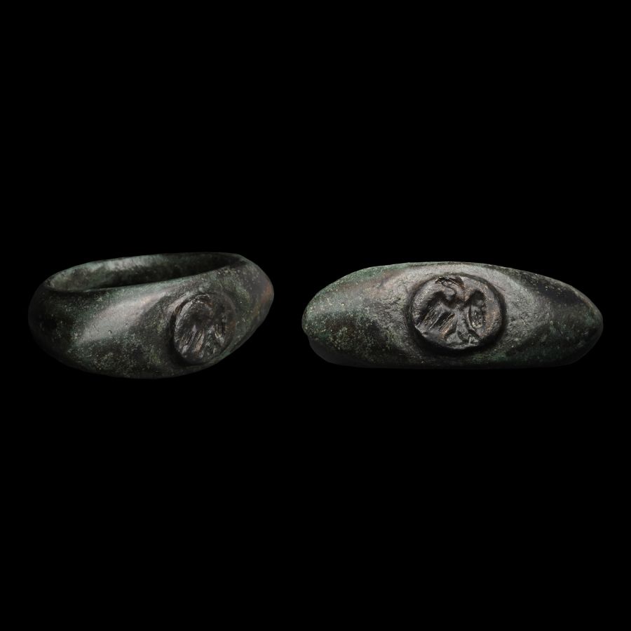 Roman Bronze Military Ring with Spread Eagle