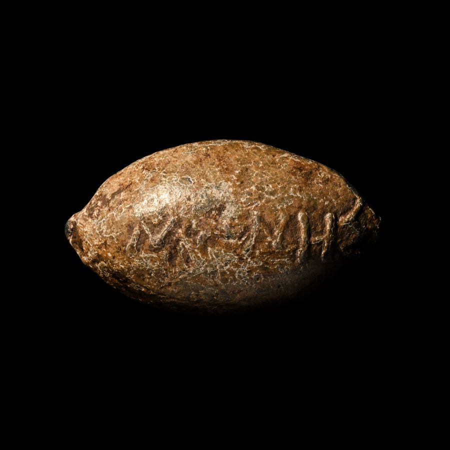 Greek Lead Slingshot with Inscriptions