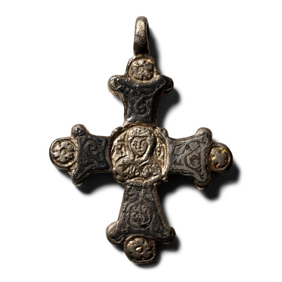 Byzantine Silver Cross Pendant