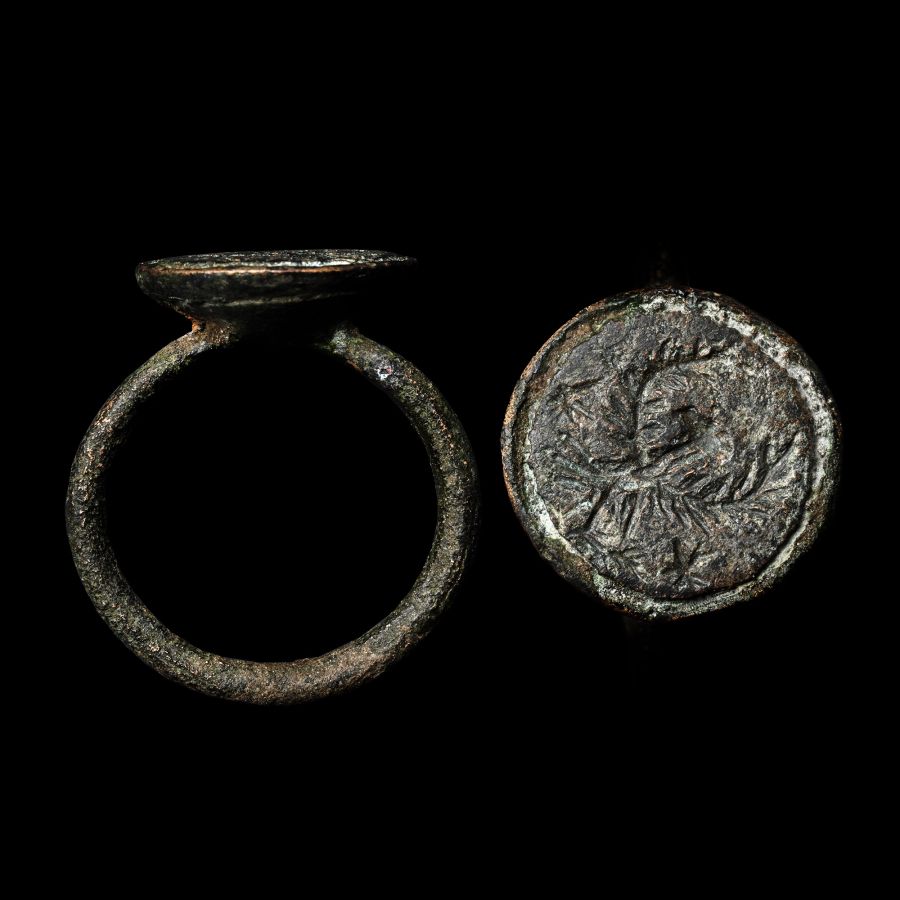 Migration Period Bronze Ring with Spread Eagle