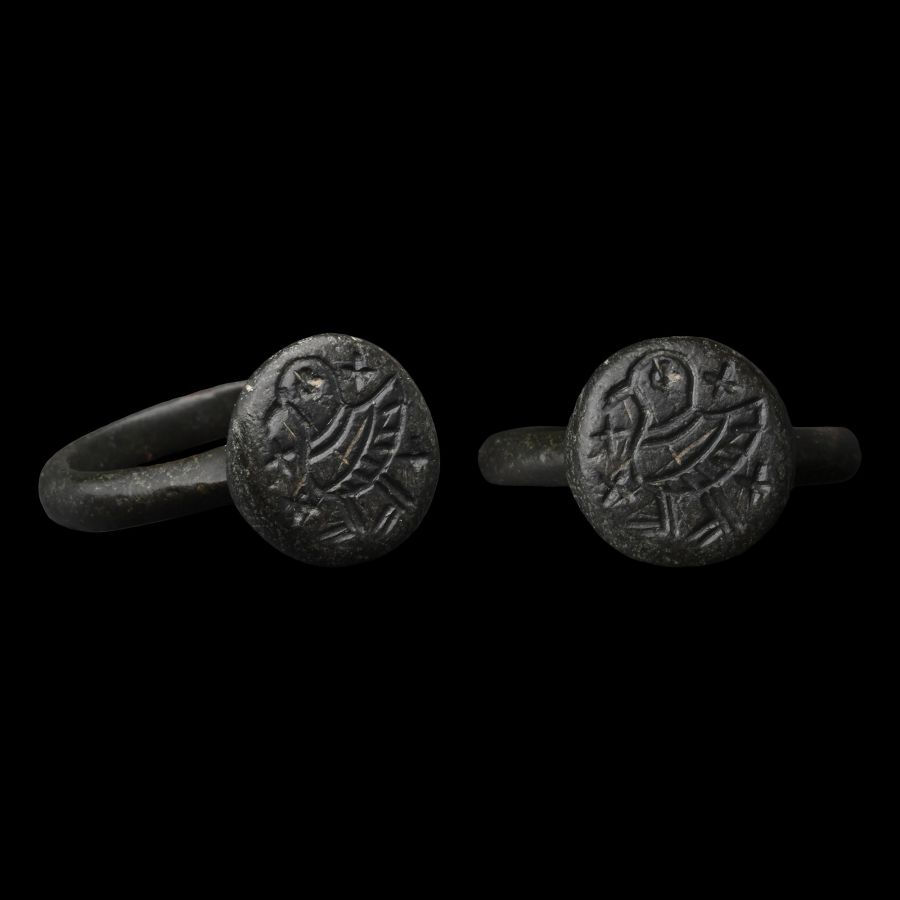 Byzantine Bronze Ring with Bird
