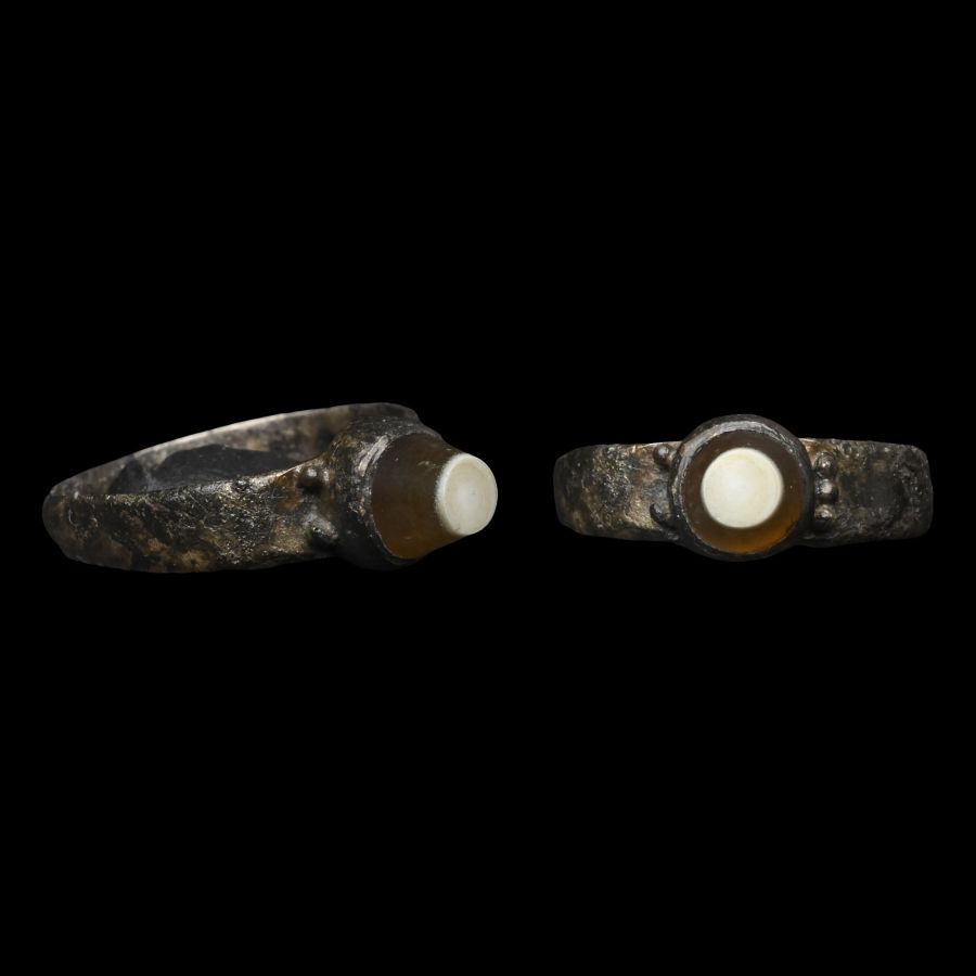Roman Silver Child's Ring with Agate