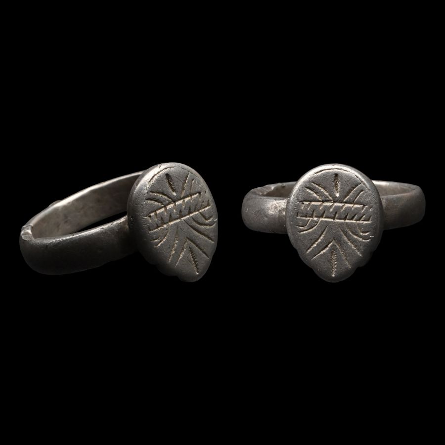 Medieval Silver Ring with Shield Design