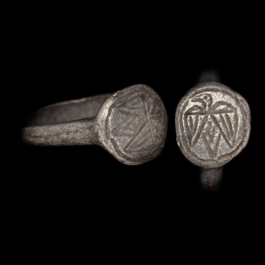 Byzantine Silver Ring with Spread Eagle