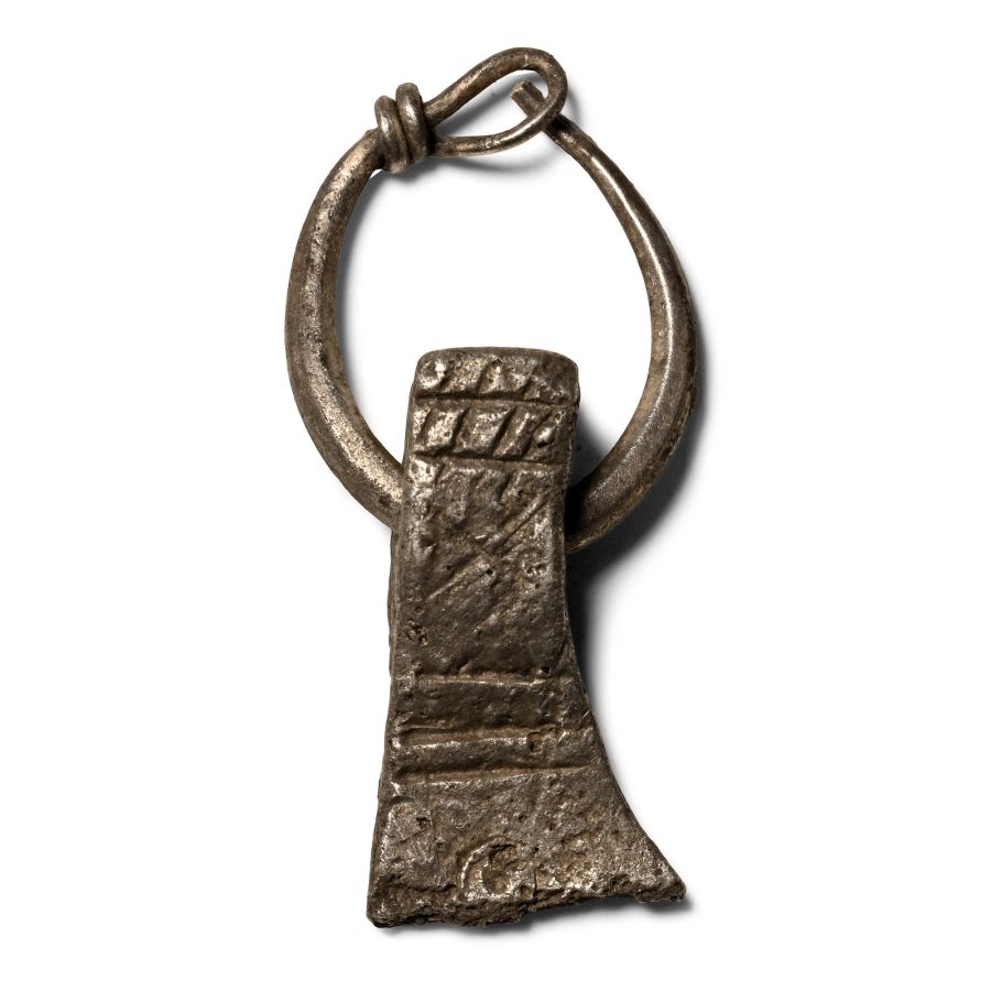 Viking Age Silver Axehead Pendant