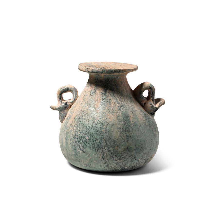Parthian Glass Two-Handled Vessel