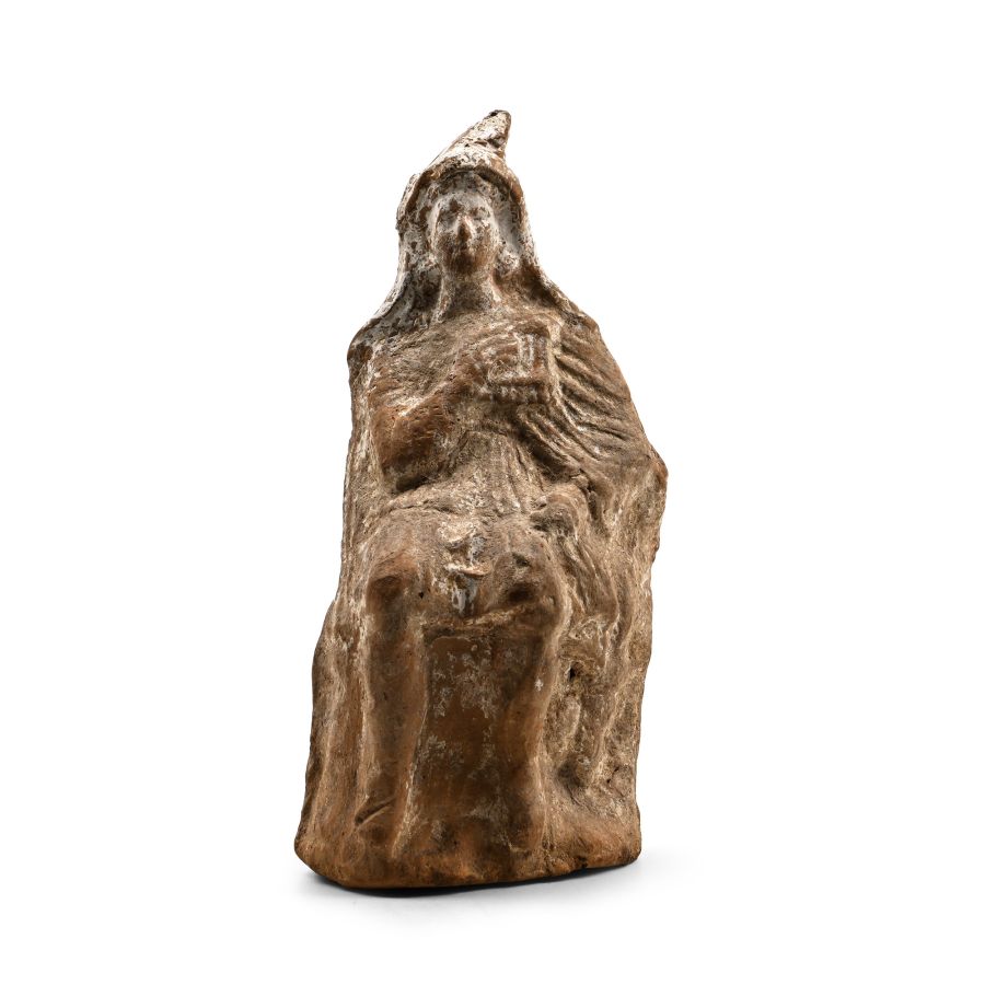 Greek Terracotta Seated Pan