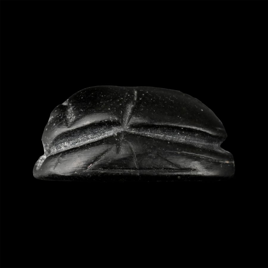 Western Asiatic Black Stone Scaraboid with Charioteer