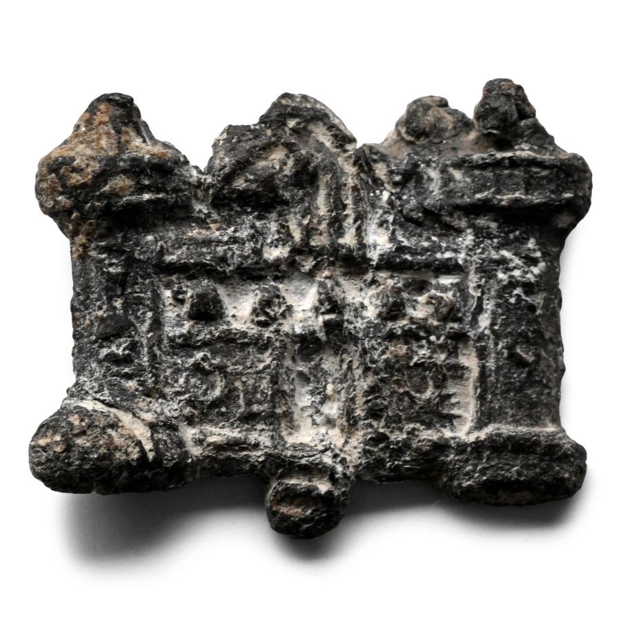 Medieval Pewter Pilgrim's Badge with Castle