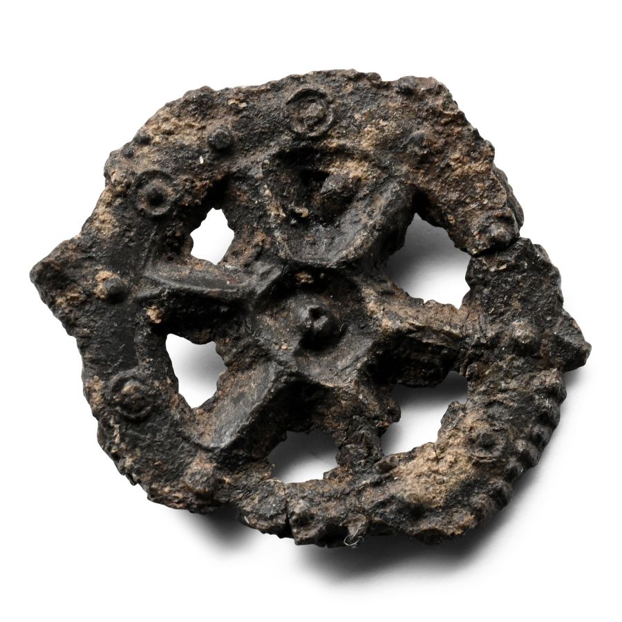 Medieval Pewter Catherine's Wheel Pilgrim's Badge
