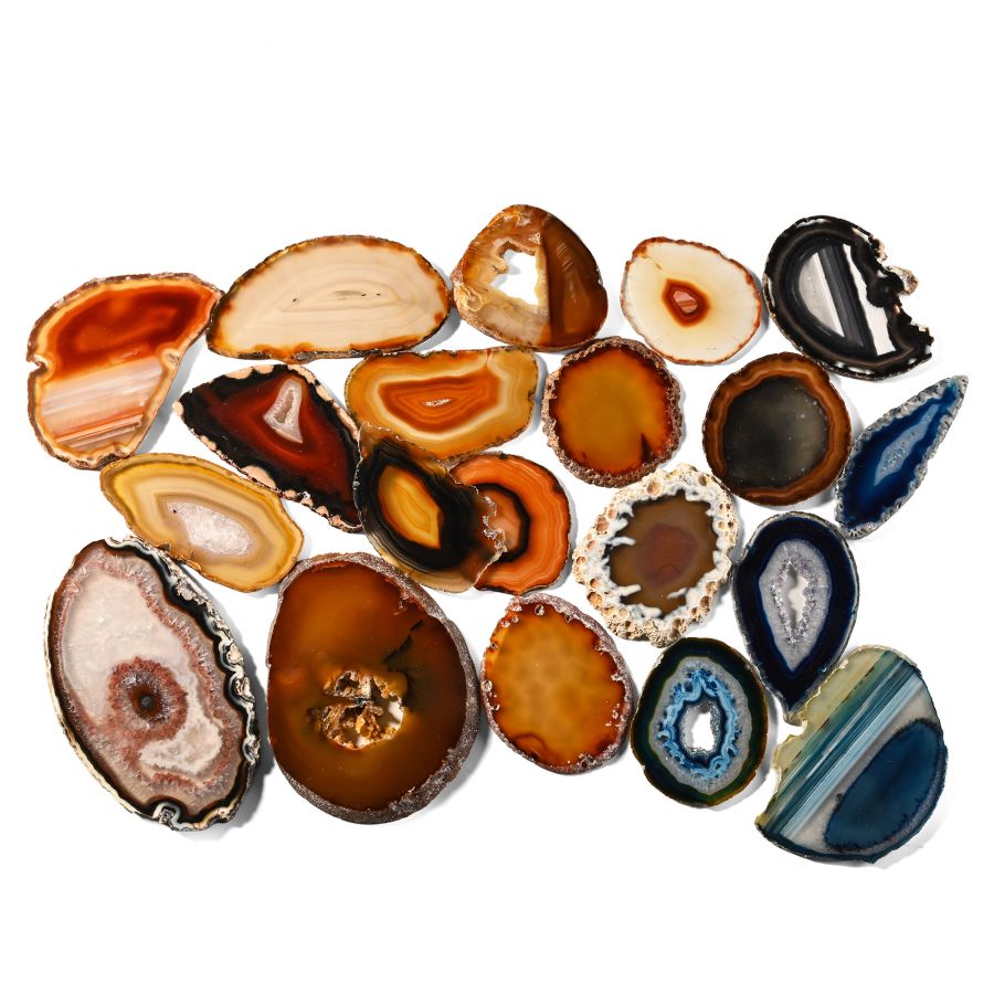 Group of Twenty [20] Cut and Polished Agate Geode Slices
