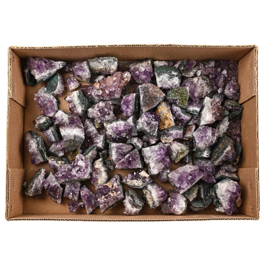 Group of Seventy [70] Amethyst Crystal Geode Sections