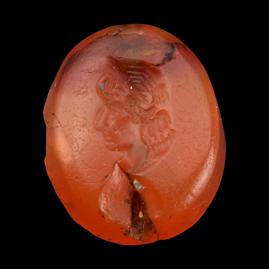 Western Asiatic Carnelian Portrait Gemstone Seal