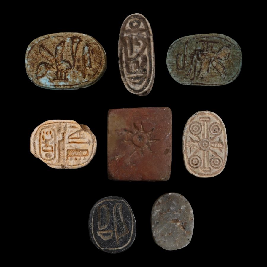 Egyptian Stone Scarab and Amulet Collection