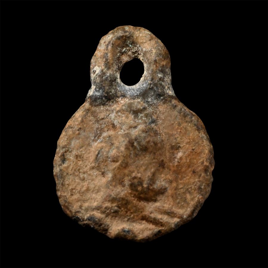 Roman Bifacial Lead Pendant with Busts