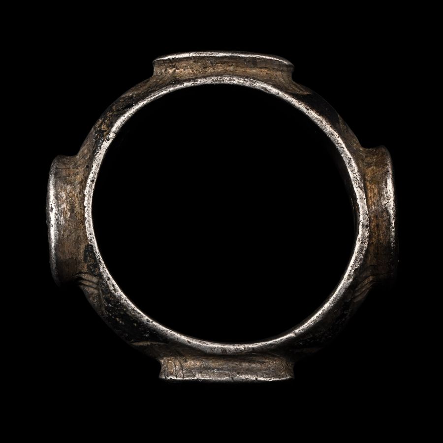 Eastern Roman Silver Ring with Four Bezels