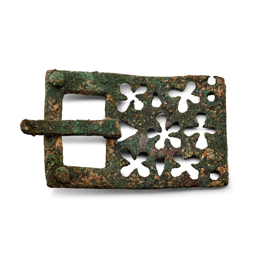 Byzantine Bronze Buckle and Openwork Plate