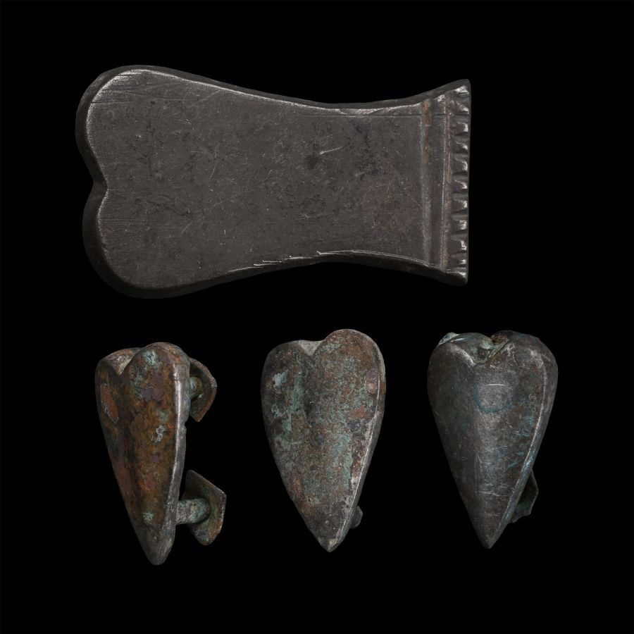 Byzantine Silver Belt Mount and Strap End Set