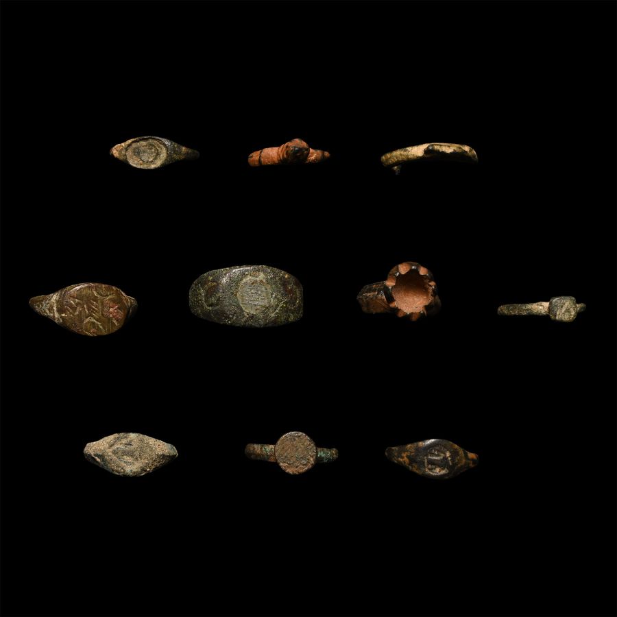 Roman to Byzantine Bronze Ring Group