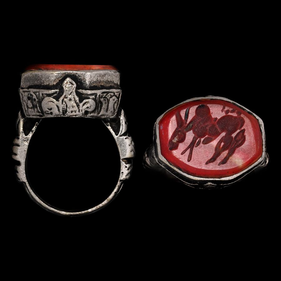 Sasanian Style Silver-Plated Ring