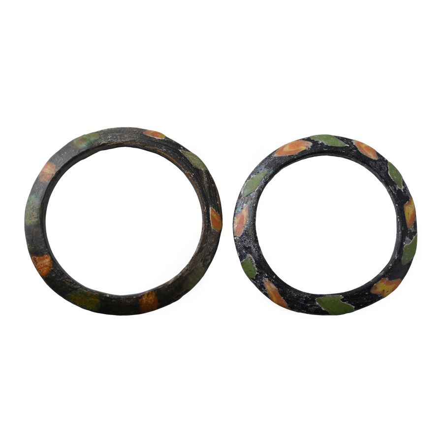 Western Asiatic Multi-Coloured Glass Bangle Pair