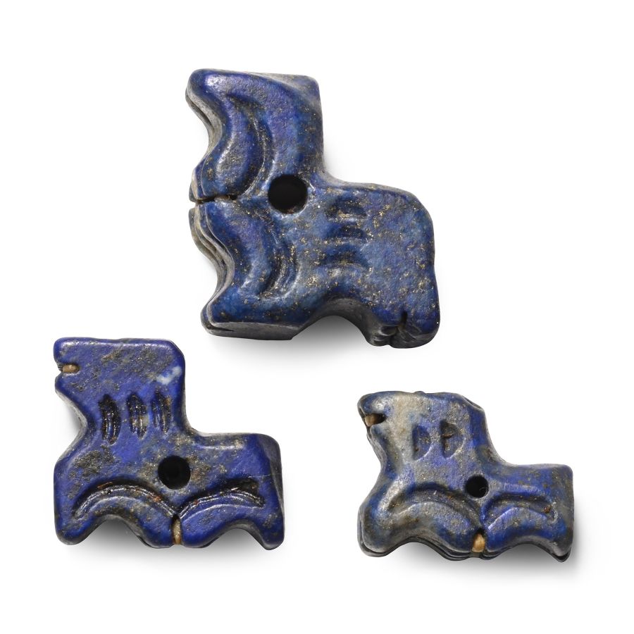 Western Asiatic Lapis Lazuli Zoomorphic Amuletic Bead Group