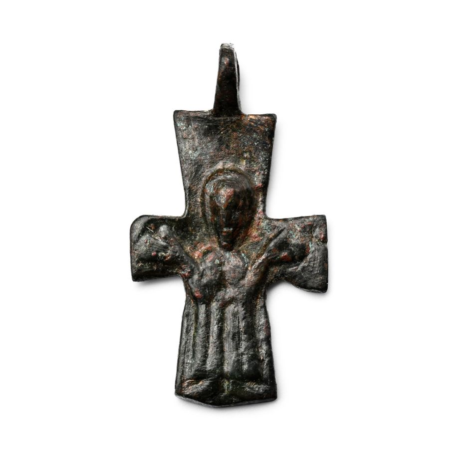 Byzantine Bronze Cross Pendant