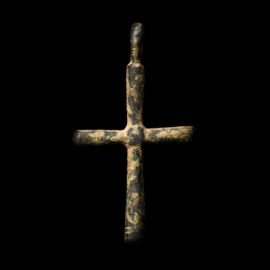 Byzantine Bronze Cross Pendant