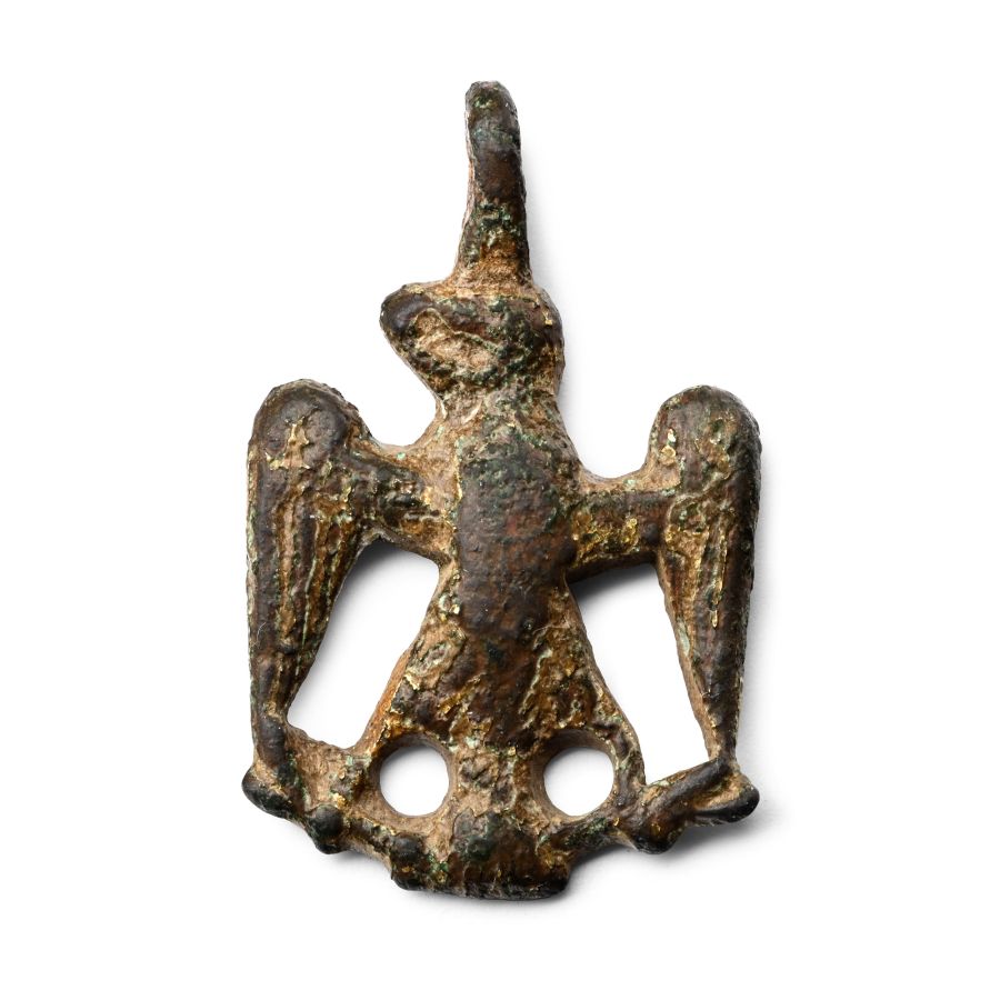 Medieval Knight's Eagle Gilt Bronze Heraldic Horse Harness Pendant