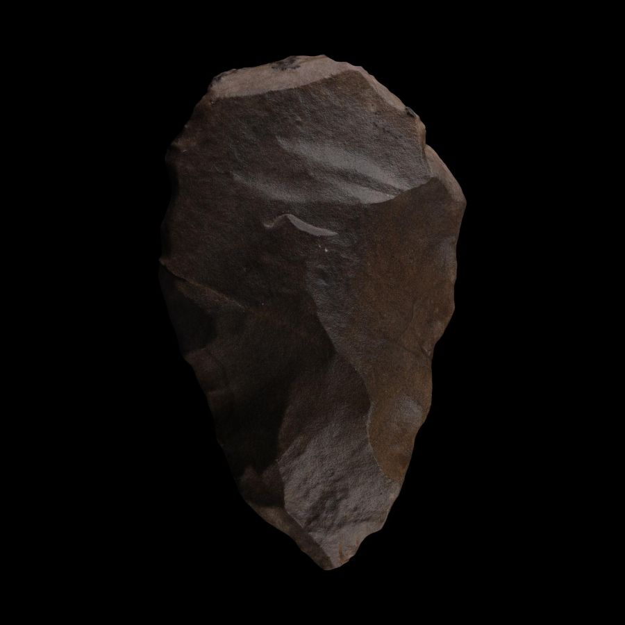 Large Stone Age Quartzite Pointed Handaxe Made by Homo Erectus