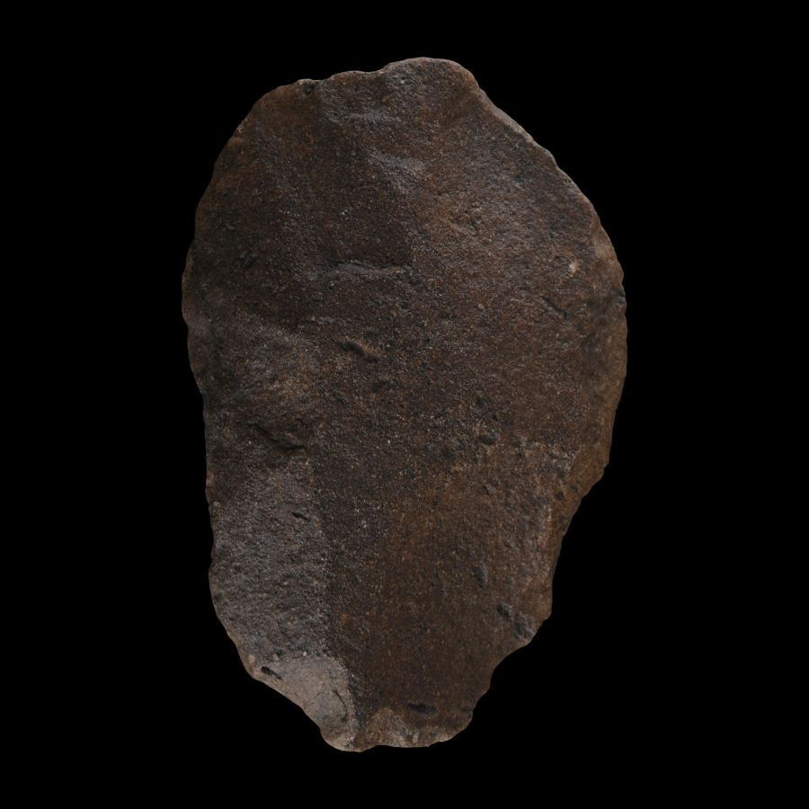 Acheulean Stone Age Dark Red Quartzite Handaxe Made by Homo Erectus