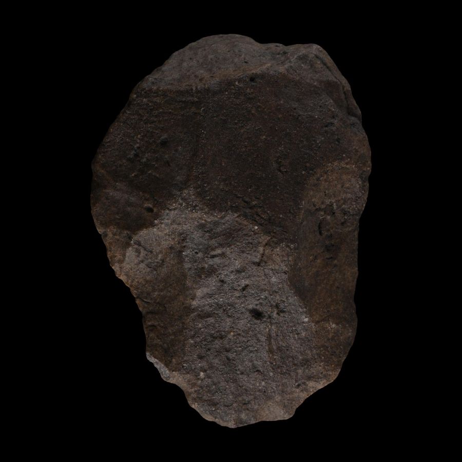 Acheulean Stone Age Dark Red Quartzite Handaxe Made by Homo Erectus