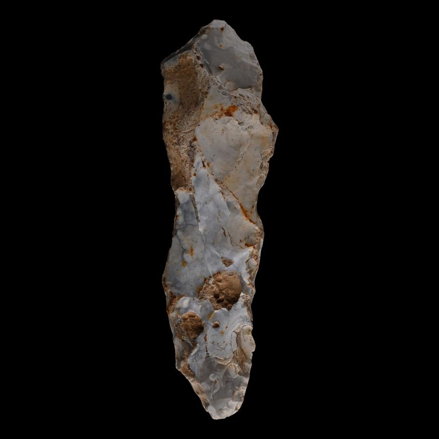 Large Stone Age Salisbury Adze in Grey-White Knapped Flint