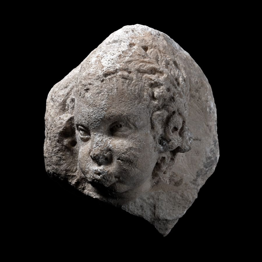Roman Marble Head of a Putto
