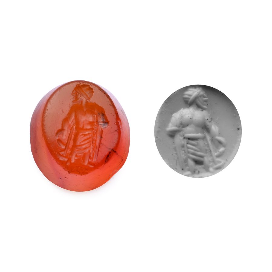 Roman Carnelian Gemstone with Aesculapius