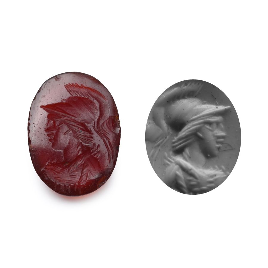 Roman Carnelian Gemstone with Minerva