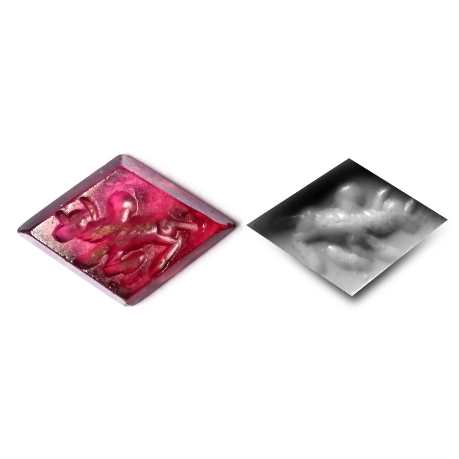 Roman Garnet Gemstone with Zebu