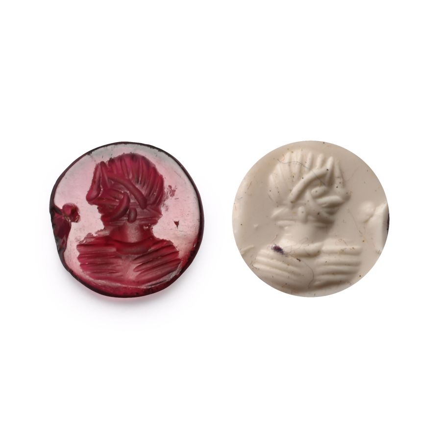 Roman Garnet Gemstone with Profile Bust
