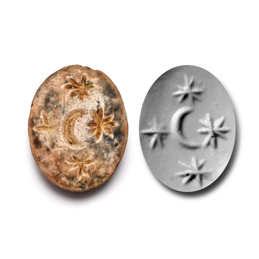 Roman Agate Gemstone with Moon