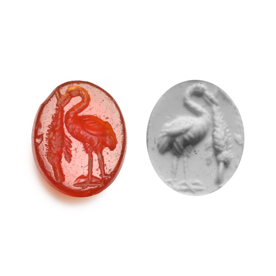 Roman Carnelian Gemstone with Swan