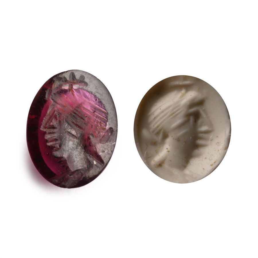 Roman Garnet Gemstone with Female Bust