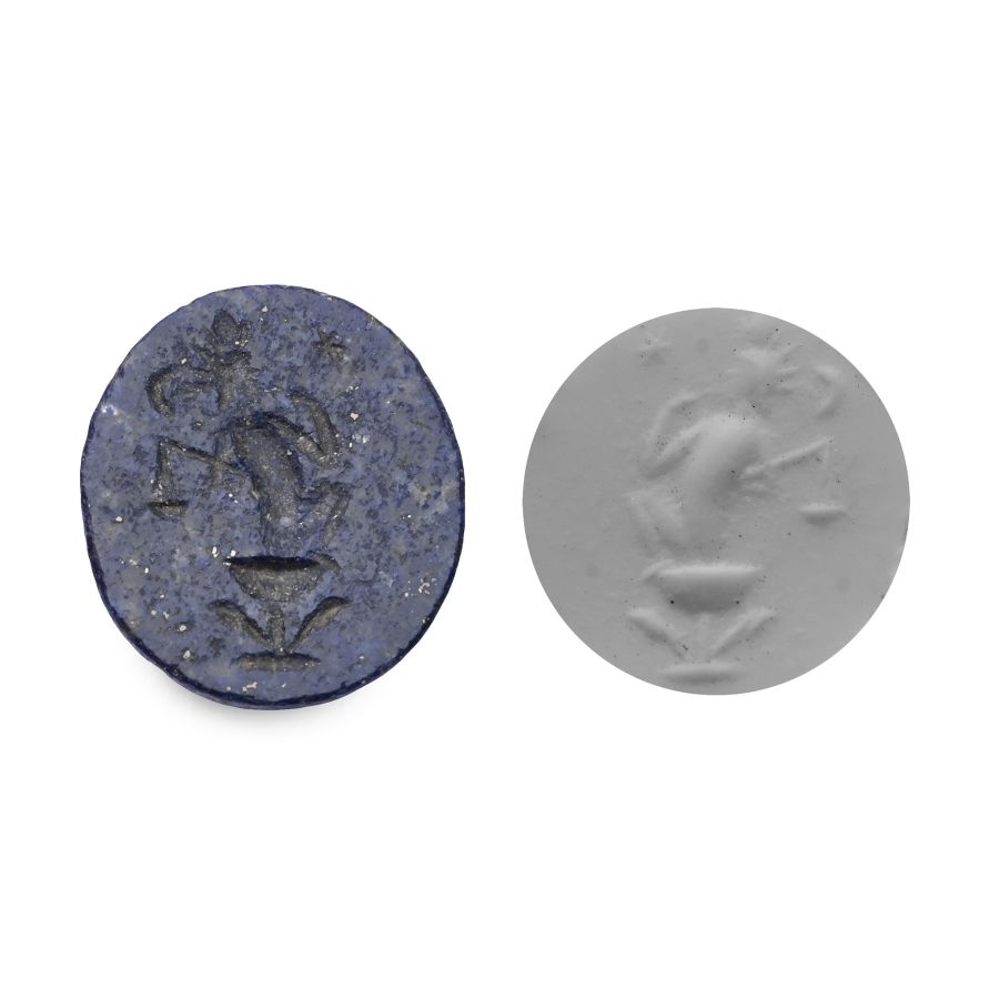 Roman Lapis Lazuli Gemstone with Putto