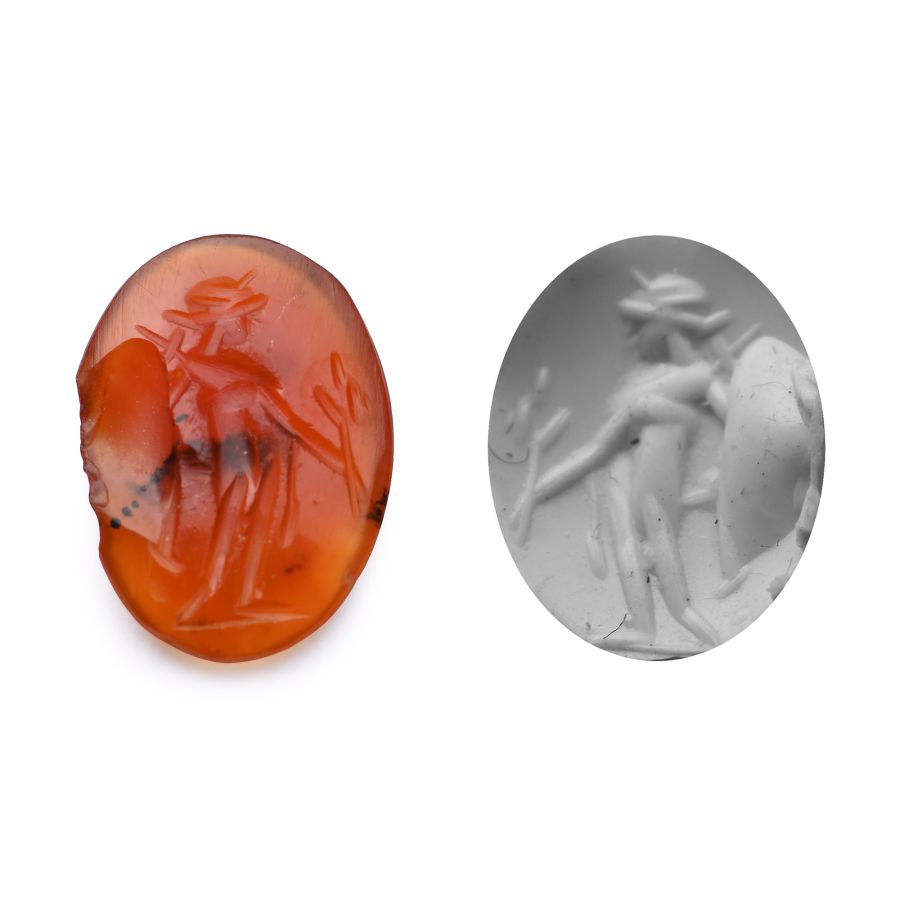 Roman Carnelian Gemstone with Mercury