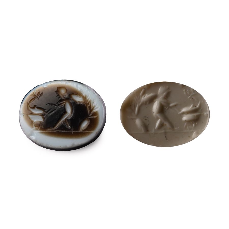 Roman Banded Agate Gemstone with Putto