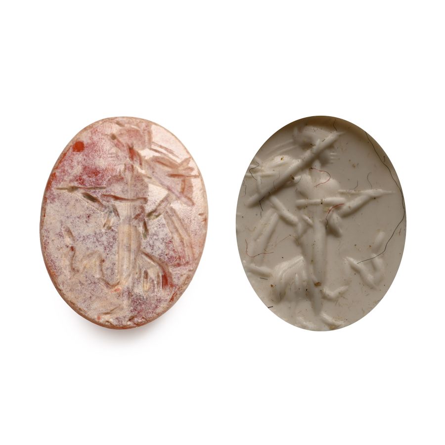 Roman Carnelian Gemstone with Robed Female