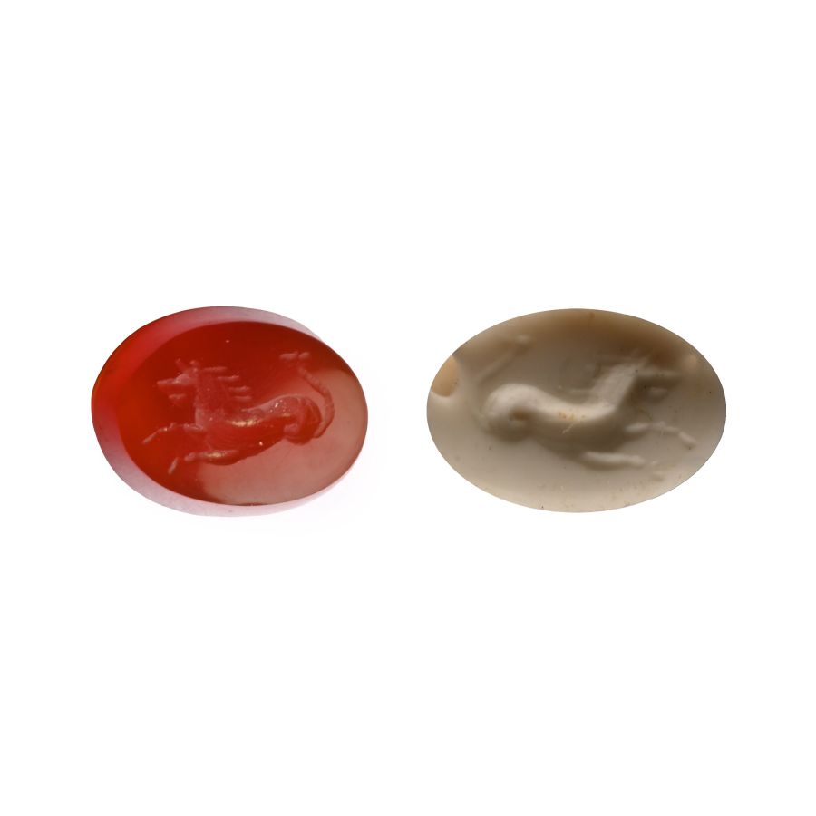 Roman Carnelian Gemstone with Seahorse