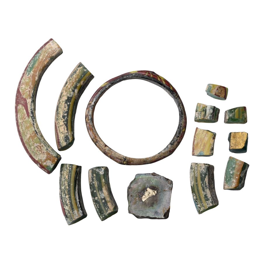 Roman Glass Bangle and Glass Fragment Collection