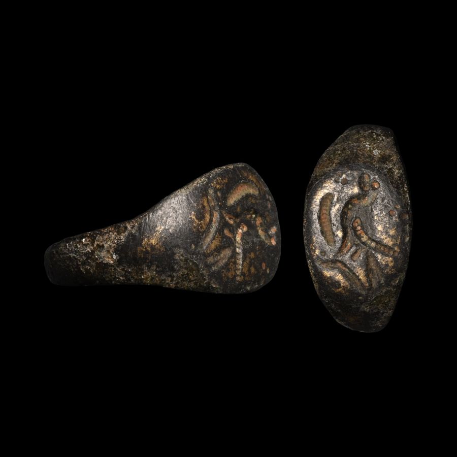 Roman Bronze Ring with Bird