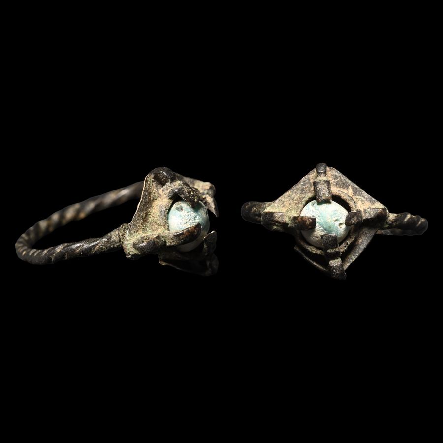 Viking Age Bronze Ring with Cabochon